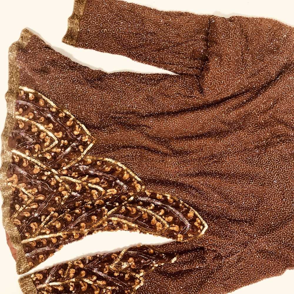 Vintage cira 1970s - 80s Silk Beaded Blouse - Picture 4 of 4